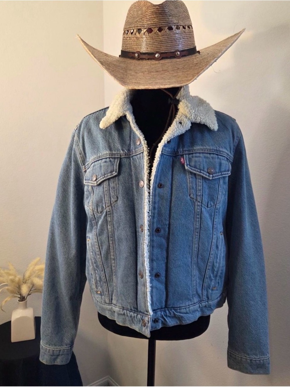 Levi's Light Blue Denim Sherpa Jacket